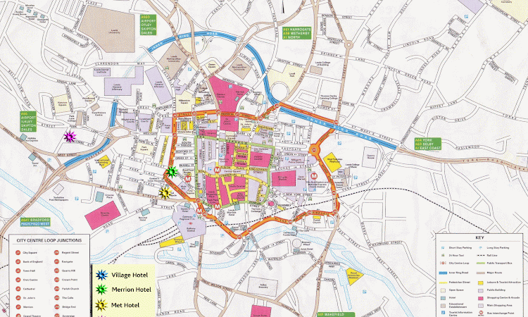 Map of Leeds, UK