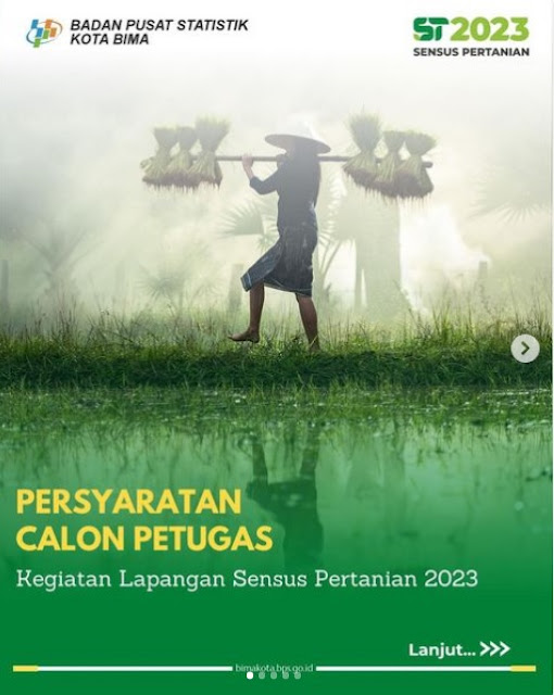 Pendaftaran Petugas Sensus Pertanian BPS Kota Bima Tahun 2023