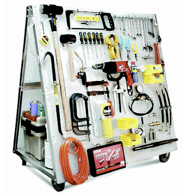 mobile pegboard tool cart