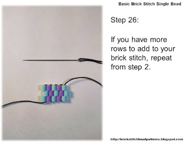 Click the image to view the Basic Brick Stitch Technique beading tutorial image larger.