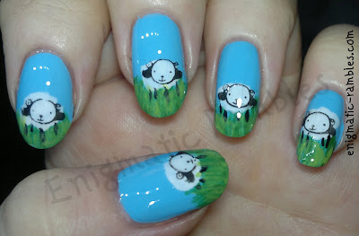 spring-lamb-sheep-nail-art-nails-stamped