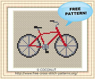 BICYCLE , FREE AND EASY PRINTABLE CROSS STITCH PATTERN