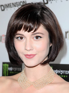 stylish bob hairstyle with bangs own