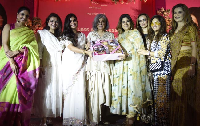 Zeenat Aman being honoured by FICCI FLO Amritsar