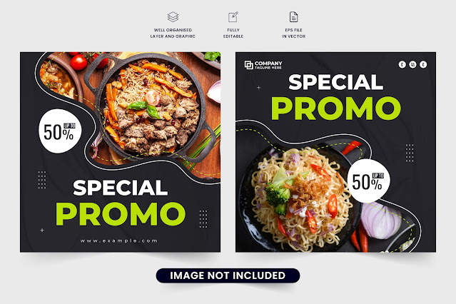 Culinary business web banner design free download