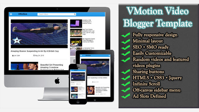 VMotion Responsive Video Blogger Template