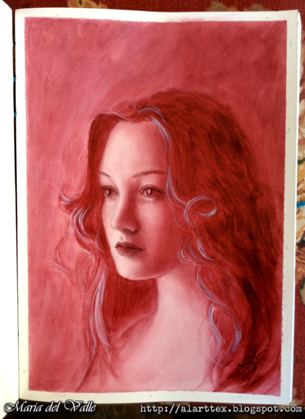 Pink acrylic portrait