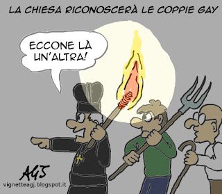 Coppie gay, parlamento europeo, chiesa, satira, vignetta