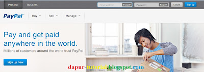 Halaman Muka Web Paypal