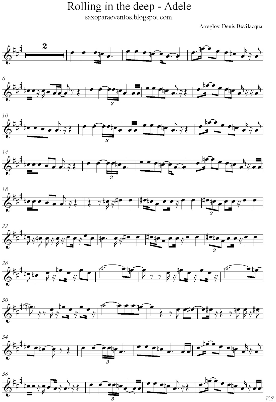 ... Adele score and track (Sheet music free) | Free sheet music for sax