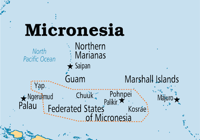 Micronesia - Bản đồ địa lý của Liên bang Micronesia 🇫🇲