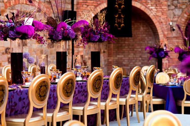 Wedding Inspiration Stunning Purple Gold Decor