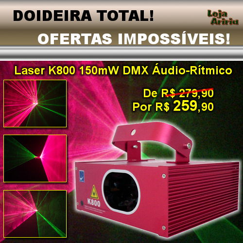 OFERTA! Laser Vermelho Verde 150mW DMX Áudio-Rítmico K800 Big Dipper