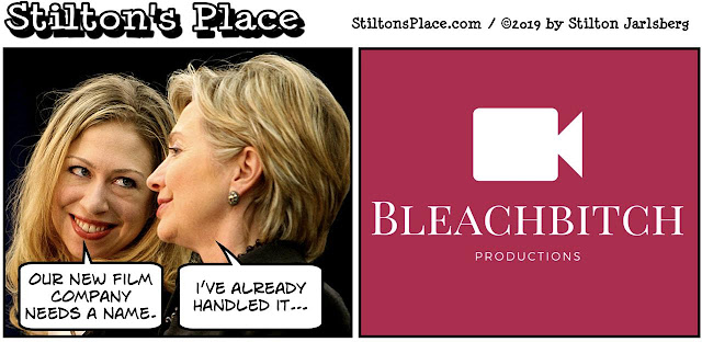 stilton’s place, stilton, political, humor, conservative, cartoons, jokes, hope n’ change, hillary, chelsea, production company, films, benghazi, bleachbitch