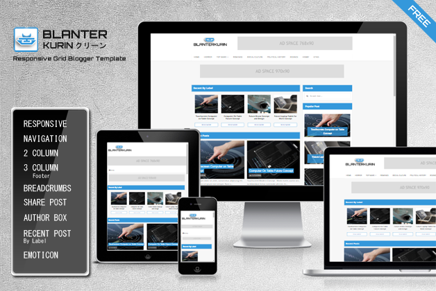 Blanter Kurin Responsive Grid Blogger Template