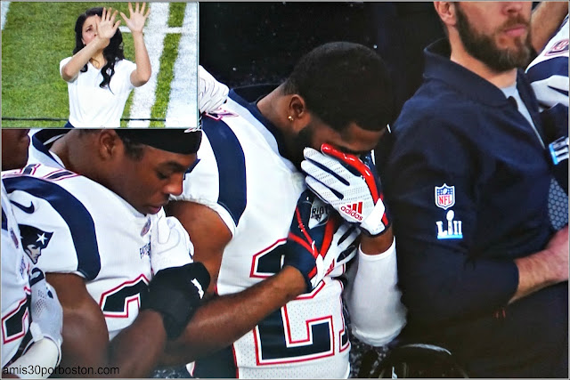 Super Bowl LII: Butler durante el Himno de Estados Unidos