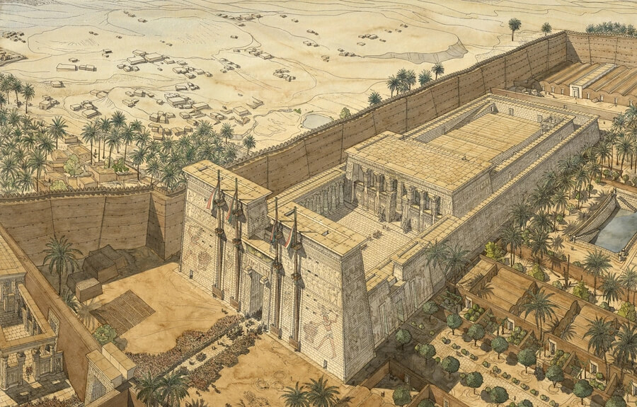 07-Egypte-Edfou-Architecture-History-Art-JC-Golvin-www-designstack-co