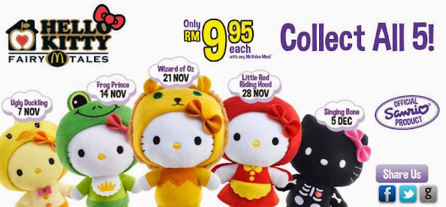 McDonalds Hello Kitty Fairy Tales Plush Toys Collections ...