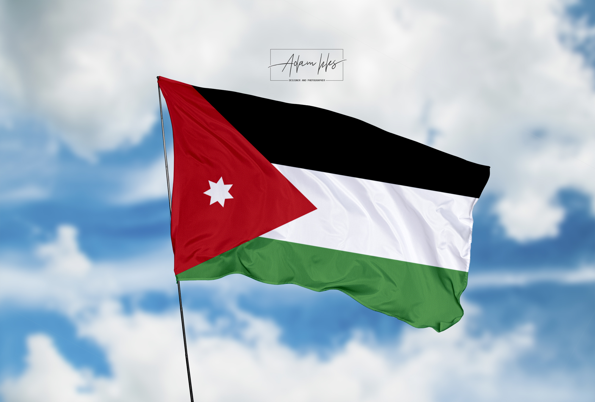 تحميل اجمل خلفية علم الأردن يرفرف في السماء - اجمل خلفيات الأردن الرائعة