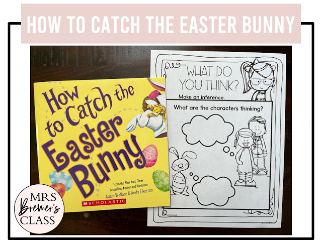 How to Catch the Easter Bunny book activities unit with literacy printables, reading companion activities, lesson ideas, and a craft for Kindergarten and First Grade