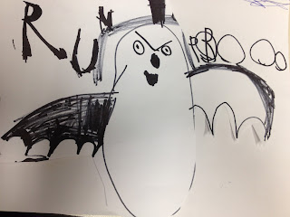 child's drawing, bat