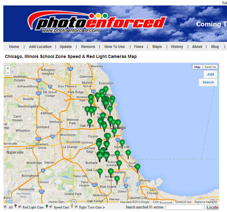 Chicago School Speed Safety Cameras Map