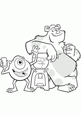 Personajes de Monsters Inc para colorear y pintar