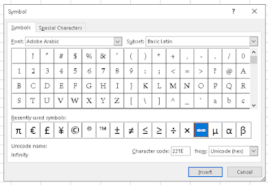 Microsoft Excel Simbol ASCII kode