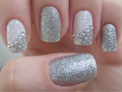 Silver nails art designs ideas