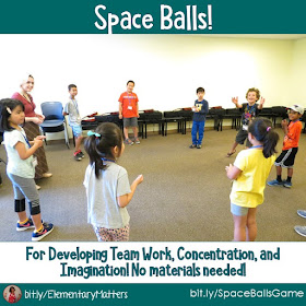 Space Balls: Here's a quick game that children love, that develops team work, concentration, and imagination. Plus, it doesn't require any materials!