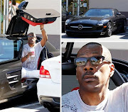 . and actor Eddie Murphy was spotted beside his gleaming black SLS AMG.