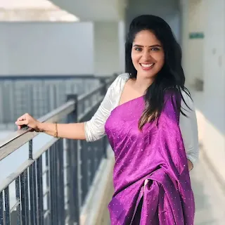 Tamil TV actress Subha Geetha dazzles in a saree, showcasing her timeless beauty in her latest photoshoot