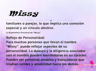 ▷ Significado del nombre Missy
