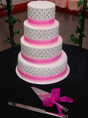 Black And White And Pink Wedding Cakes