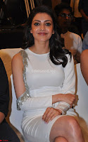 Beautiful Smiling Kajal Aggarwal in Creamy White Gown at MLA Telugu Movie Success Meet ~ .com Exclusive Pics 013.jpg