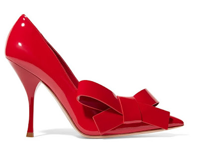 Miu Miu red high heeled pumps with bow