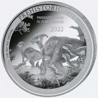 Серебряная монета 2022 Доисторическая жизнь