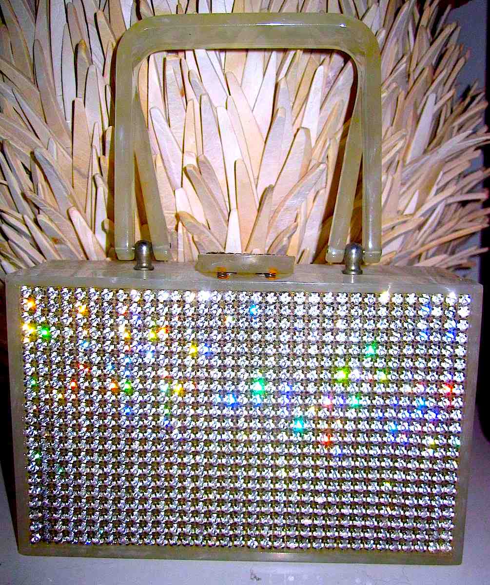 a 1940s glass purse with prism colors