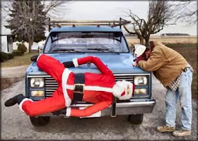 santa on truck hood