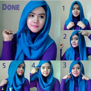 cara memakai hijab segi tiga terbaru 2