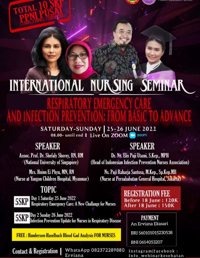 10 SKP PPNI Pusat Internasional Nursing Seminar "Respiratory Emergency Care and Infection Prevention: From Basic to Advance