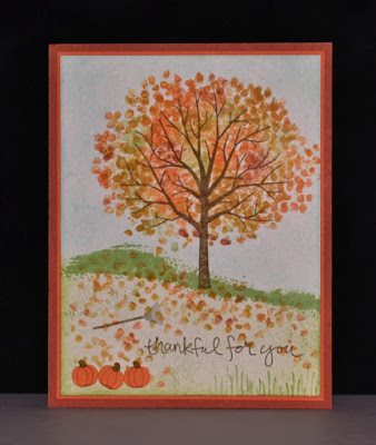 Sheltering Tree, Baby Wipe Technique, Wednesday 201, Beyond the Basics, Stampin' Up!, fall card, Thanksgiving, Stamp with Trude