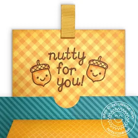 Sunny Studio Stamps: Nutty For You Acorn Pop-up Card using Sliding Window Die