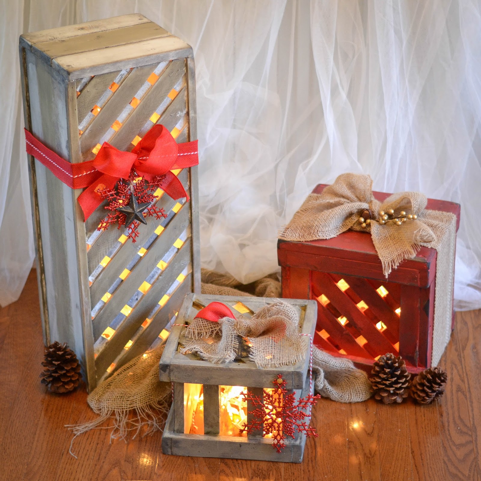 Down to Earth Style Make Wooden Christmas  Gift Box  Decor 