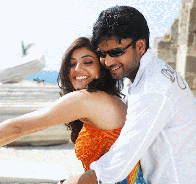 heroine kajal aggarwal embraced from back by hero sumanth in pourudu movie