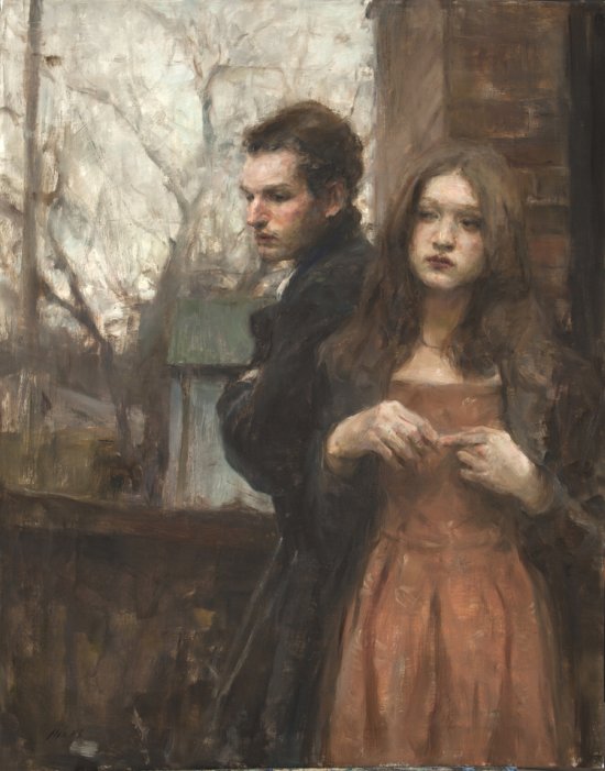 Ron Hicks arte pinturas estilo clássico impressionista romântico casais mulheres beleza doçura sensível emoção