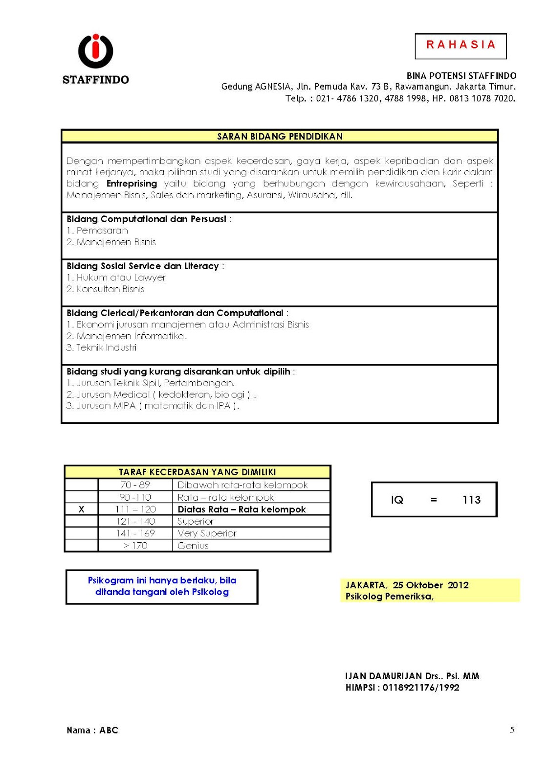 Contoh Biodata Cerita (12) - Contoh O