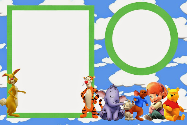 Winnie the Pooh: Free Printable Invitations, Labels or Cards.