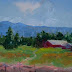 Red Barn, Landscape In Oil by Arizona Artist Amy Whitehouse