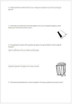 Adição e Subtração - Probleminhas de Matemática parte II